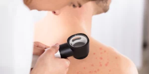Badanie dermatologiczne z użyciem dermatoskopu w klinice Re Vitae